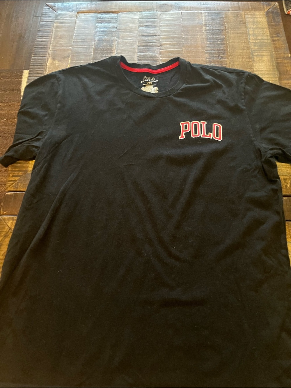 Polo by Ralph Lauren Black Short-Sleeve Crewneck with Red POLO Chest Logo